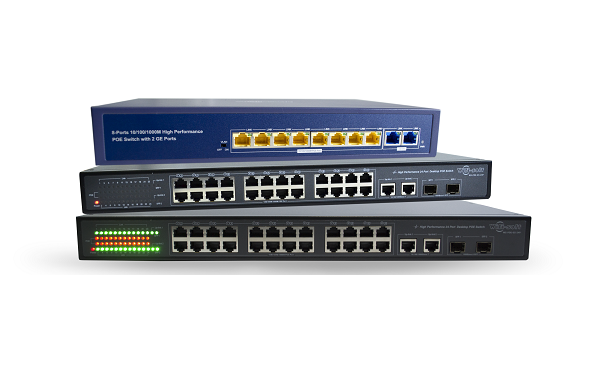 Camera PoE Switch, 9 and 24 port GB PoE Switches - WifiSoft