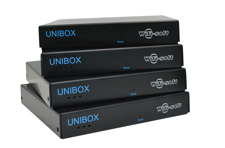 WifiSoft Unibox SMB Series set up guest WiFi and manage the wireless networks.